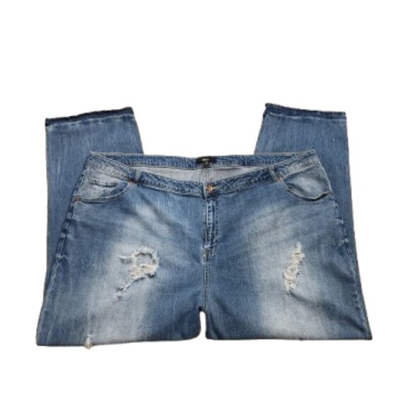 Ellos High-Rise Distressed Straight Jeans   Size 30W - Picture 6 of 6